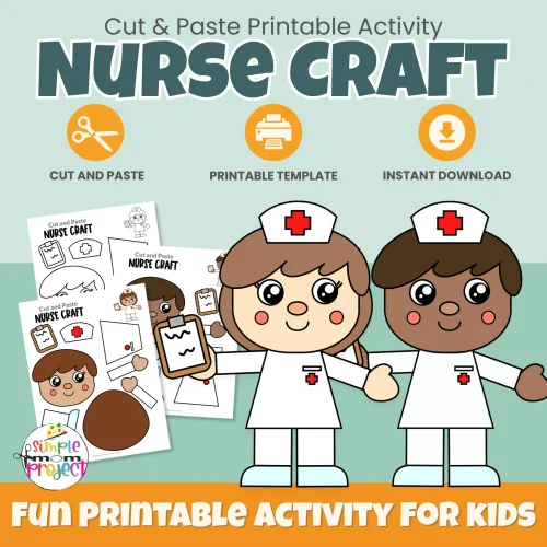 This nurse cut & paste community helper craft is a fun, hands-on activity for preschool and kindergarten learners. Kids practice cutting, gluing, and fine motor skills while learning about nurses. Includes FREE bonus tracing, labeling, and coloring pages. Perfect for classrooms or homeschool learning.