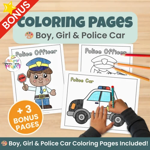 Add this police officer cut & paste activity to your community helper or safety lessons. Easy print-and-go craft with bonus tracing and labeling worksheets that support early writing and vocabulary. Great for centers, sub plans, and quiet time.