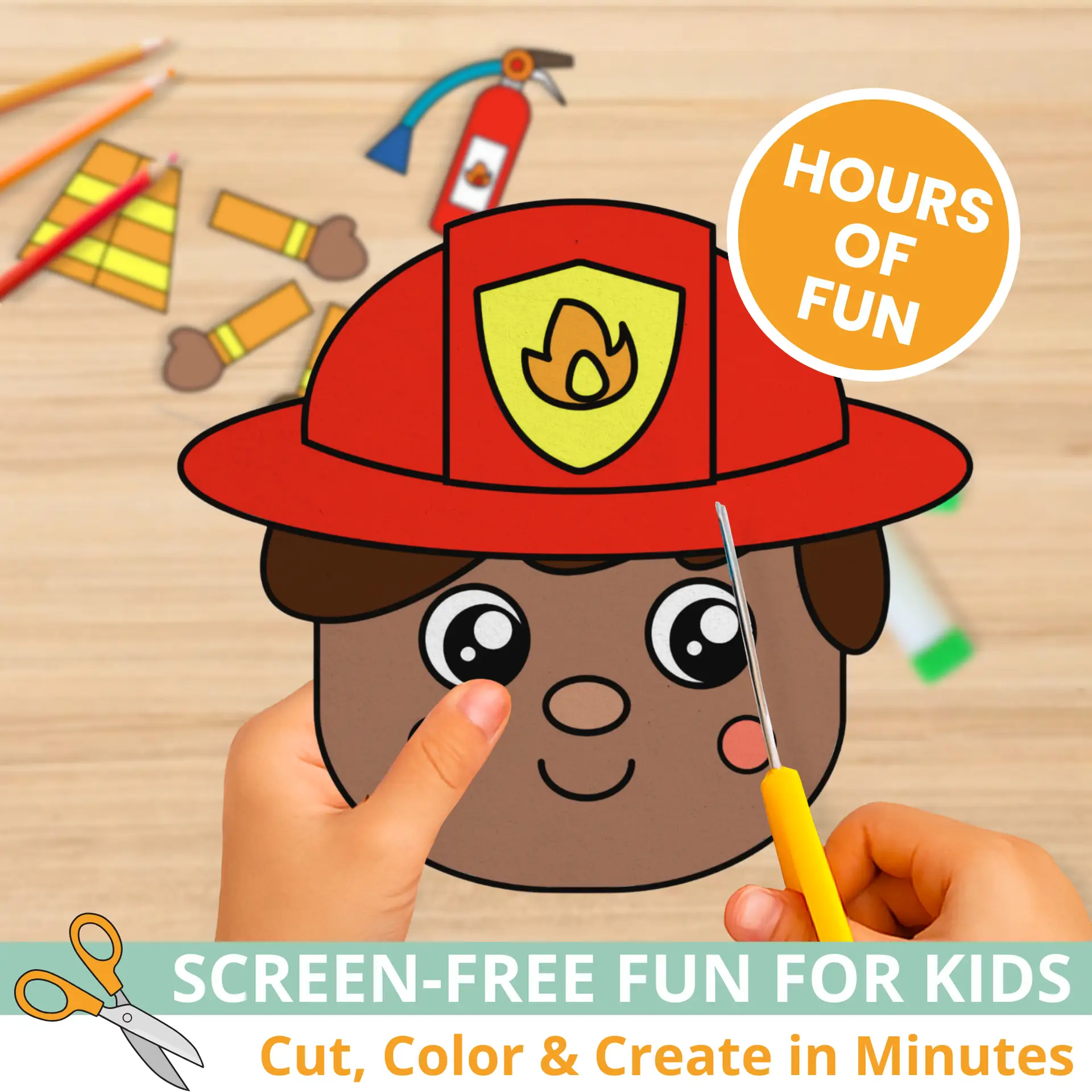 Make community helper lessons fun with this firefighter cut & paste craft for kids. Designed for early learners with bonus tracing, labeling, and coloring pages included. Easy, engaging, and perfect for print-and-go learning!
