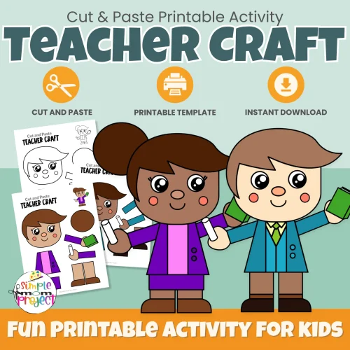 This teacher cut & paste community helper craft is a fun, hands-on activity for preschool and kindergarten learners. Kids practice cutting, gluing, and fine motor skills while learning about teachers. Includes FREE bonus tracing, labeling, and coloring pages. Perfect for classrooms or homeschool.