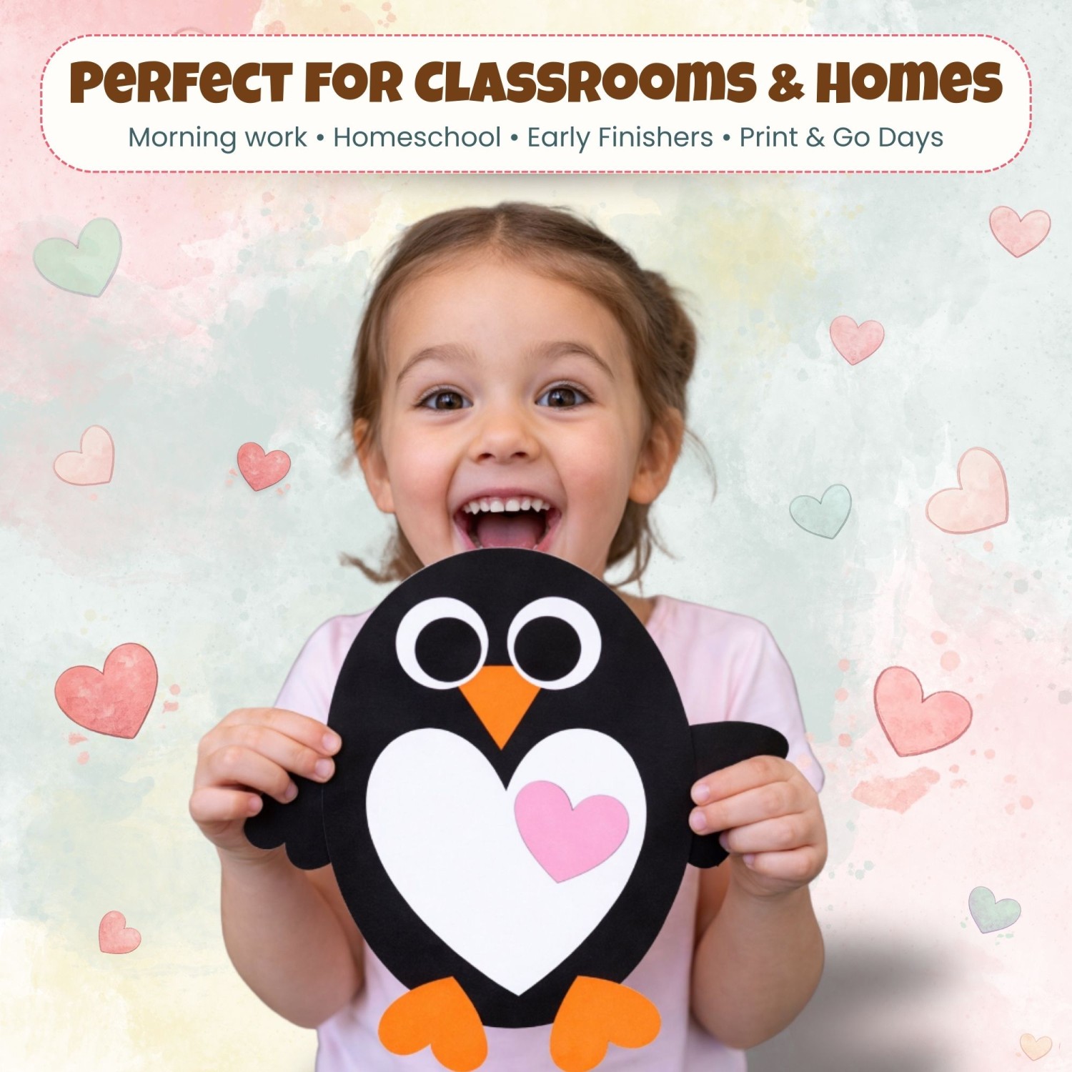 Looking for an easy classroom activity? These heart animal crafts are print-and-go and help build fine motor skills while keeping kids engaged with creative play.