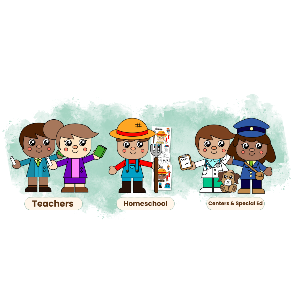 Perfect for Teachers, Homeschool, and Learning Centers Community helper activities designed for preschool classrooms, homeschool families, learning centers, and special education settings.