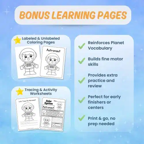 Astronaut printable worksheets tracing coloring science activity pages