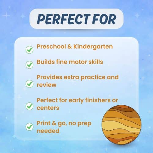 Printable Venus activity ideal for classroom homeschool STEM science learning