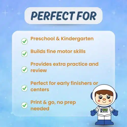 Printable astronaut activity ideal for classroom homeschool STEM learning