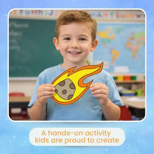 Cut and paste comet craft printable template space activity for kids