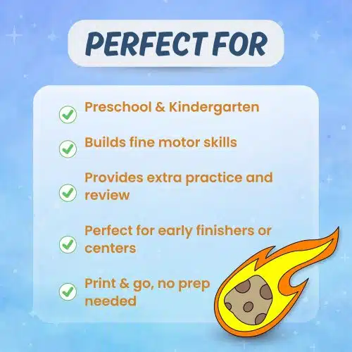 Printable comet activity ideal for classroom homeschool STEM science learning