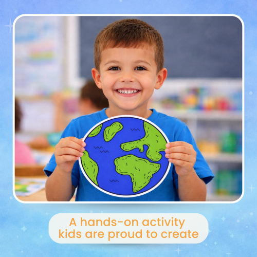 Cut and paste Earth craft printable template planet science activity