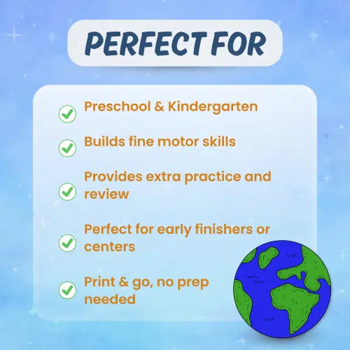 Printable Earth activity ideal for classroom homeschool STEM Earth Day learning