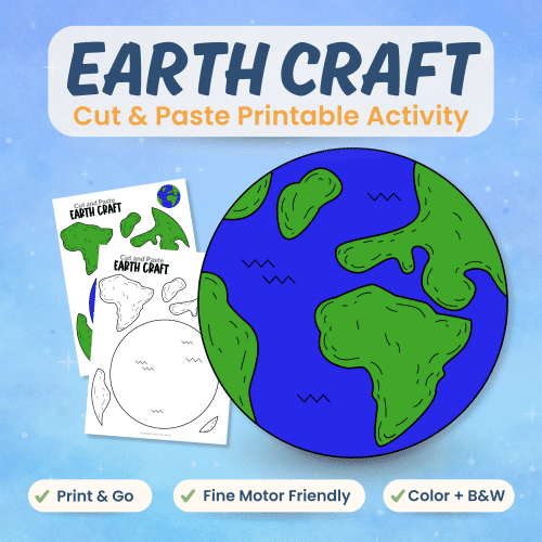 Earth craft printable for kids planet earth science activity bundle cover image