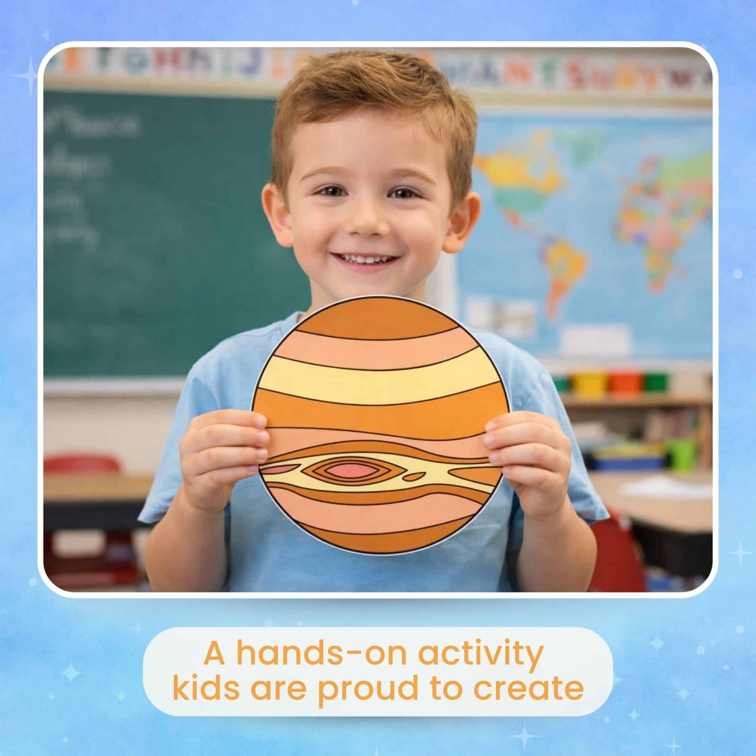 Cut and paste Jupiter craft printable template solar system activity