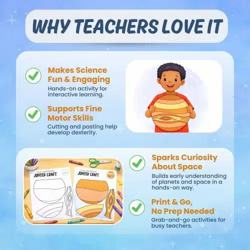 Planet Jupiter printable activity classroom science craft and worksheets