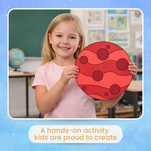 Cut and paste Mars craft printable template solar system activity