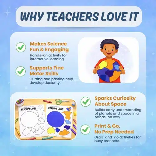 Planet Mercury printable activity classroom science craft and worksheets