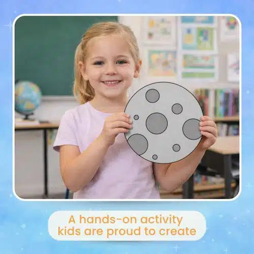 Printable moon activity ideal for classrooms, homeschool science, STEM centers, and astronomy units.
