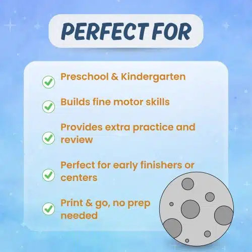 Printable moon activity ideal for classroom homeschool STEM science learning