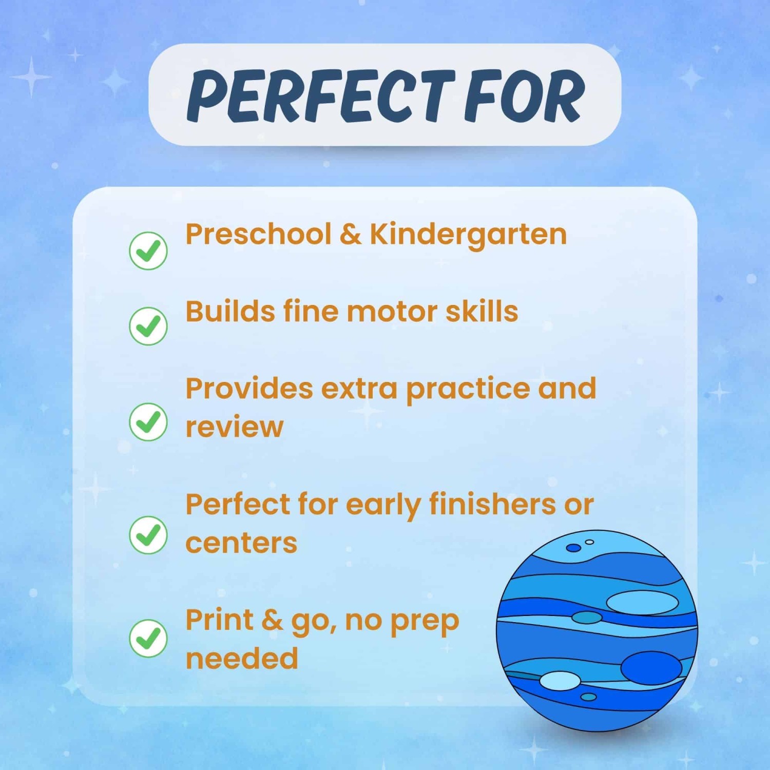 Printable Neptune activity ideal for classroom homeschool STEM science learning