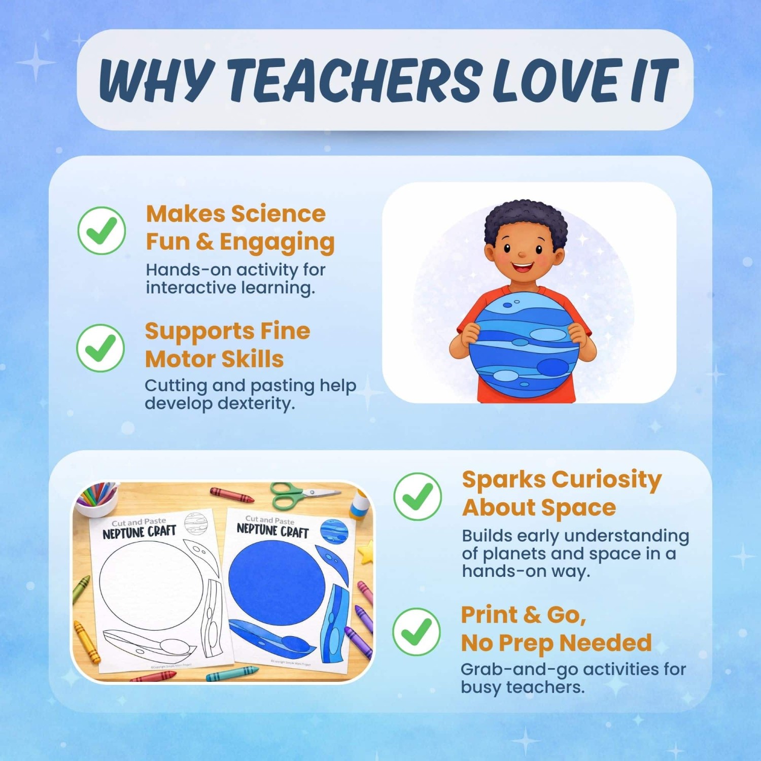 Planet Neptune printable activity classroom science craft and worksheets