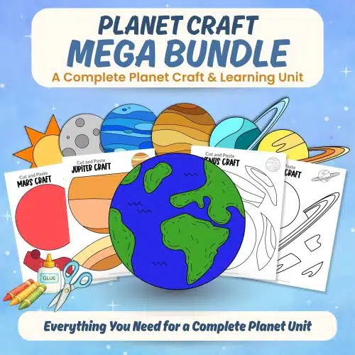 Solar system planet activities printable bundle cover with crafts worksheets certificates