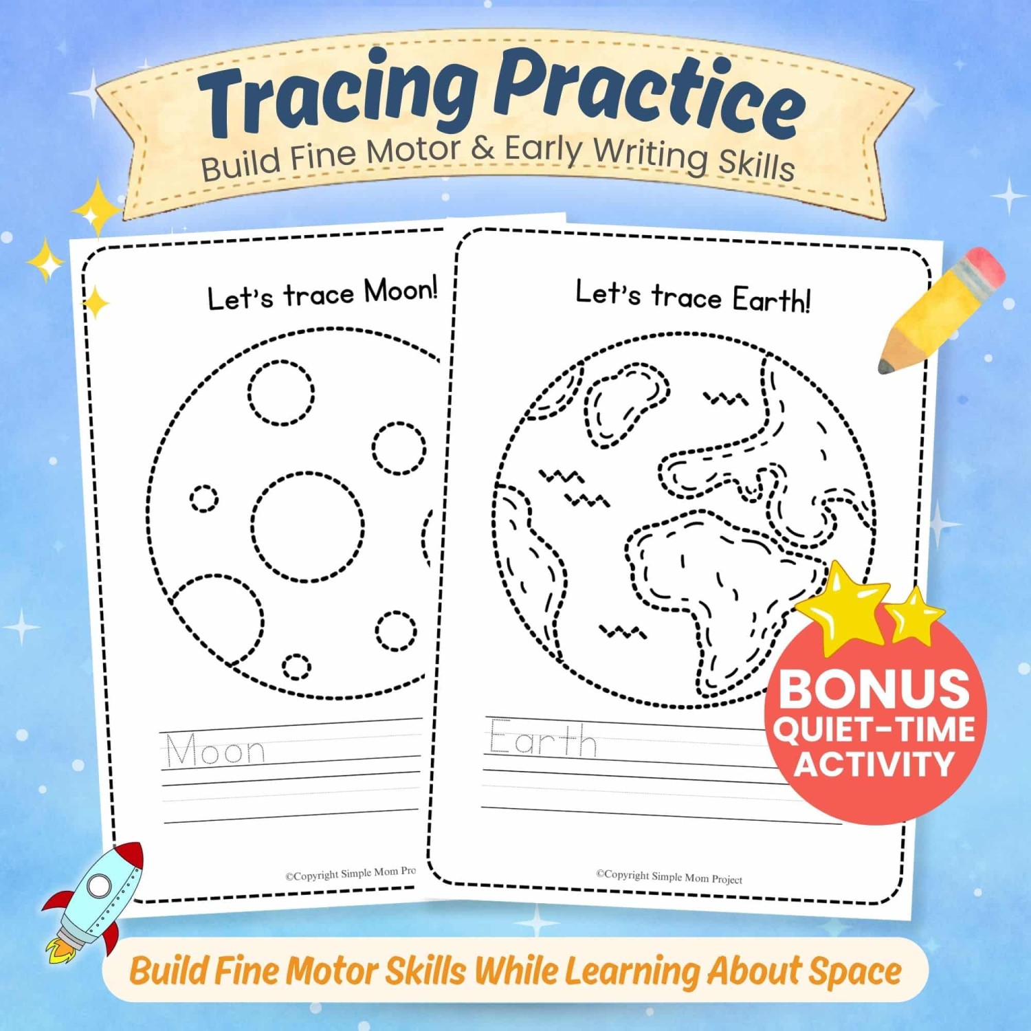 Printable planet worksheet sample for kids solar system science activity page