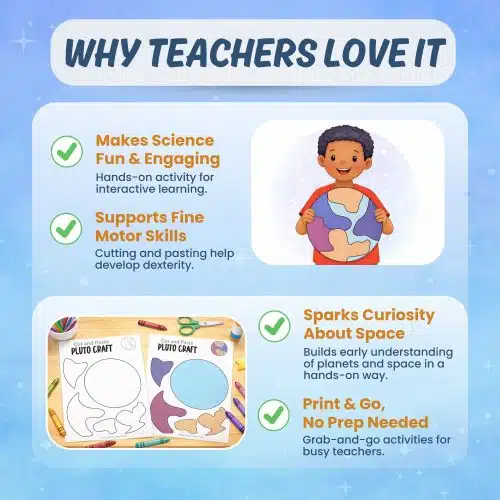 Dwarf planet Pluto printable activity classroom science craft and worksheets