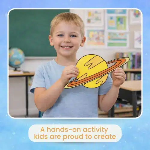 Cut and paste Saturn craft printable template solar system activity