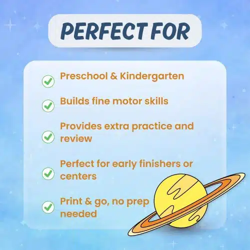 Printable Saturn activity ideal for classroom homeschool STEM science learning