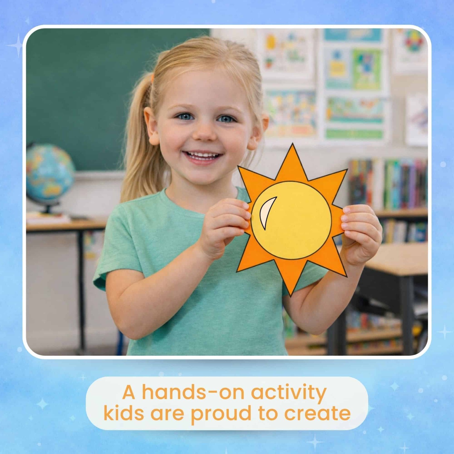 Cut and paste sun craft printable template solar system activity