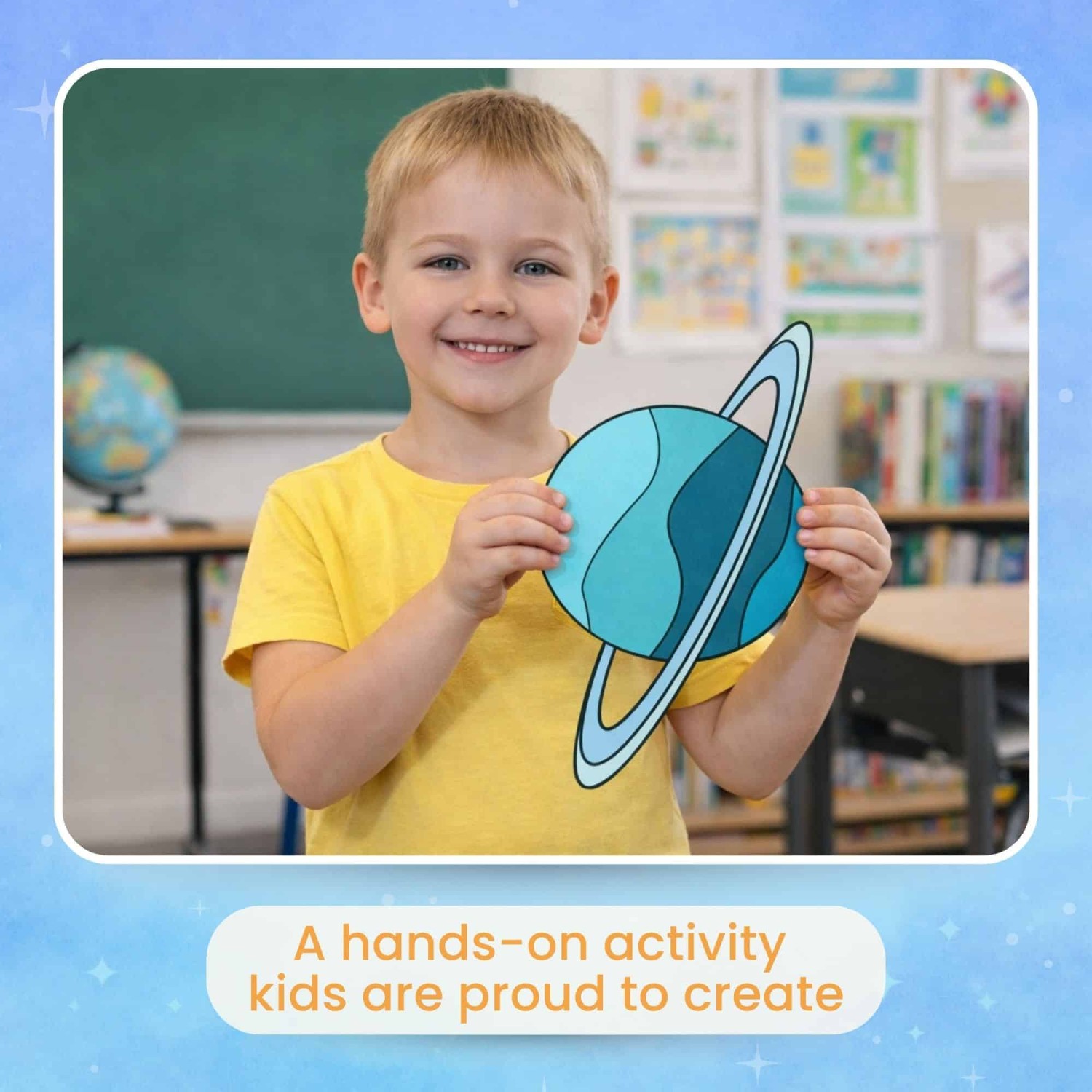 Cut and paste Uranus craft printable template solar system activity