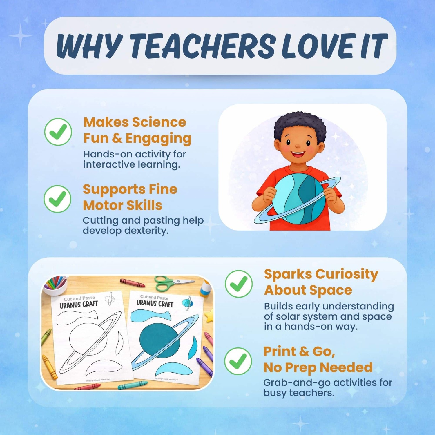 Planet Uranus printable activity classroom science craft and worksheets