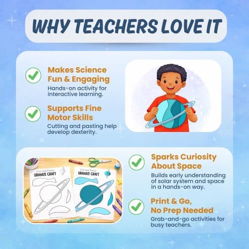 Planet Uranus printable activity classroom science craft and worksheets