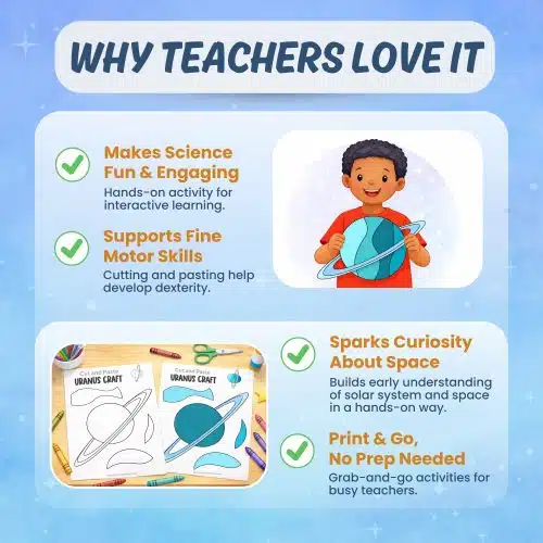 Planet Uranus printable activity classroom science craft and worksheets