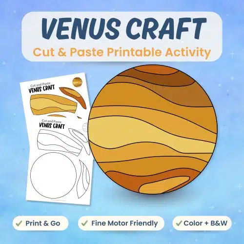 Venus craft printable for kids planet science activity bundle cover image