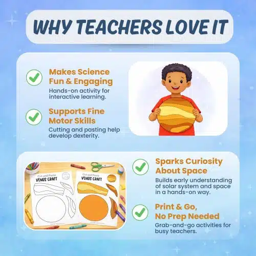 Planet Venus printable activity classroom science craft and worksheets