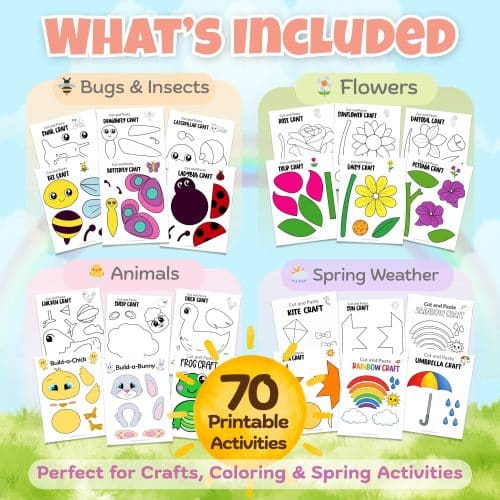 printable spring crafts preschool kindergarten