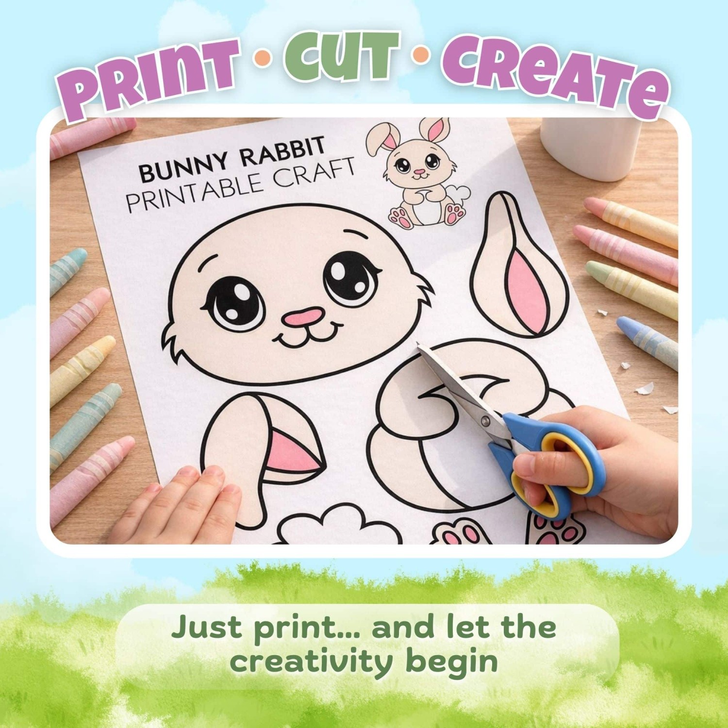 kids spring printable crafts bundle