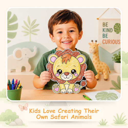 No-prep lion craft activity for preschool kids with printable templates and coloring pages.