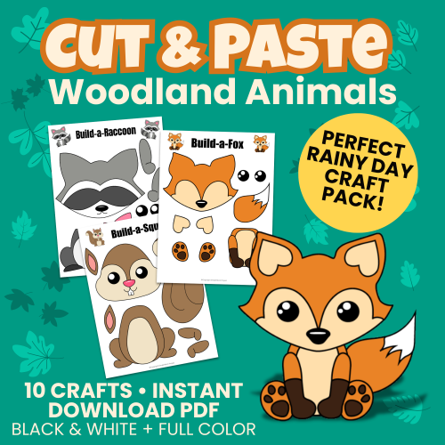 Woodland Animal Crafts – Cut & Paste Printable Templates for Kids