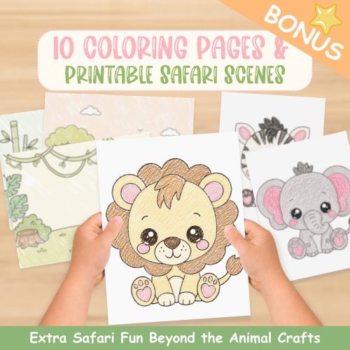 Baby Safari printables for preschool, kindergarten, and homeschool