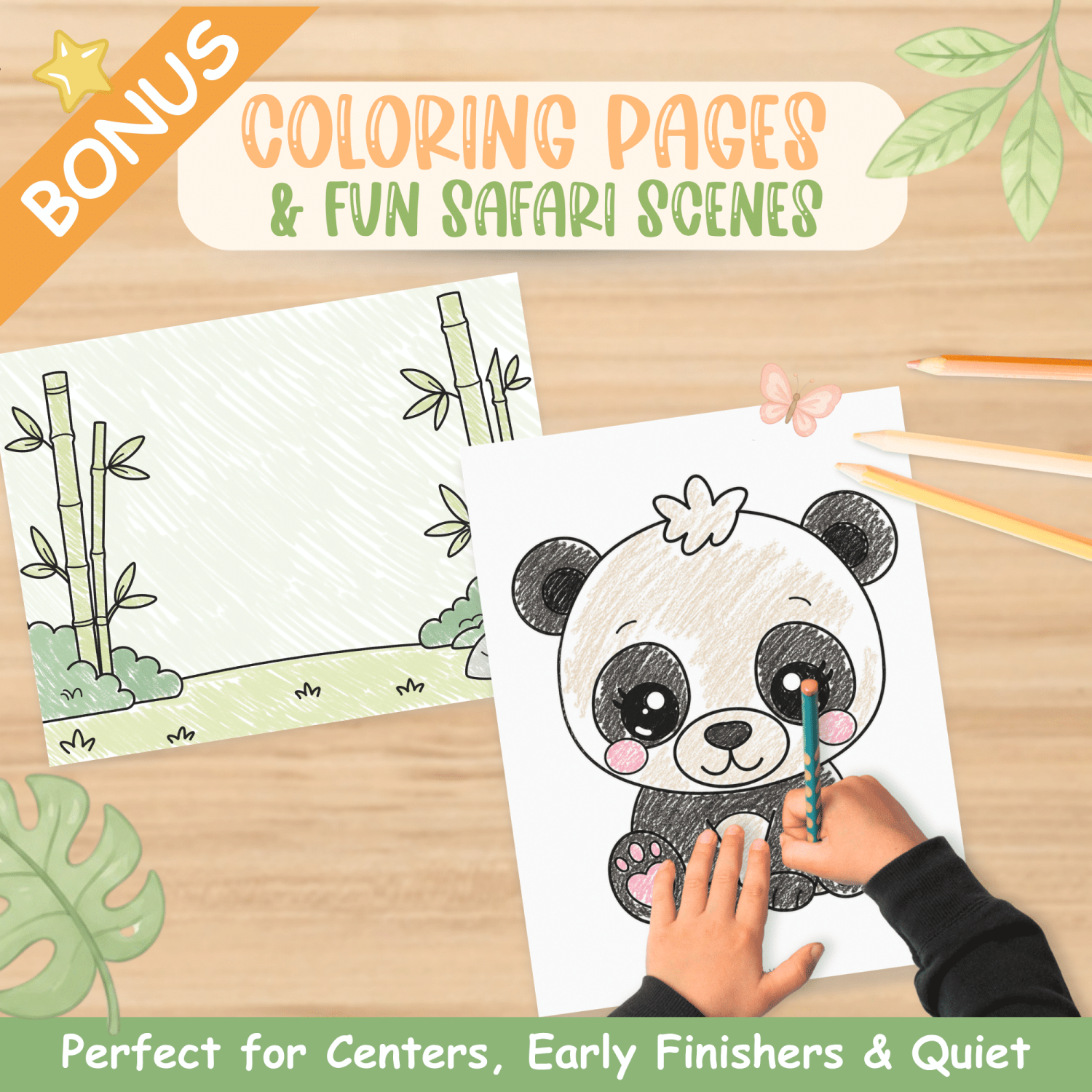 Printable panda craft bundle for preschool learning