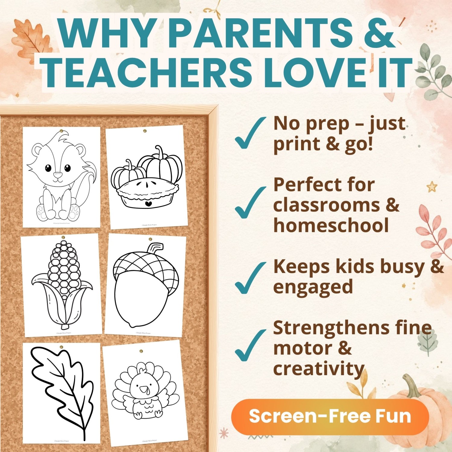 Fall printable activities designed for easy classroom, homeschool, daycare and at-home use.